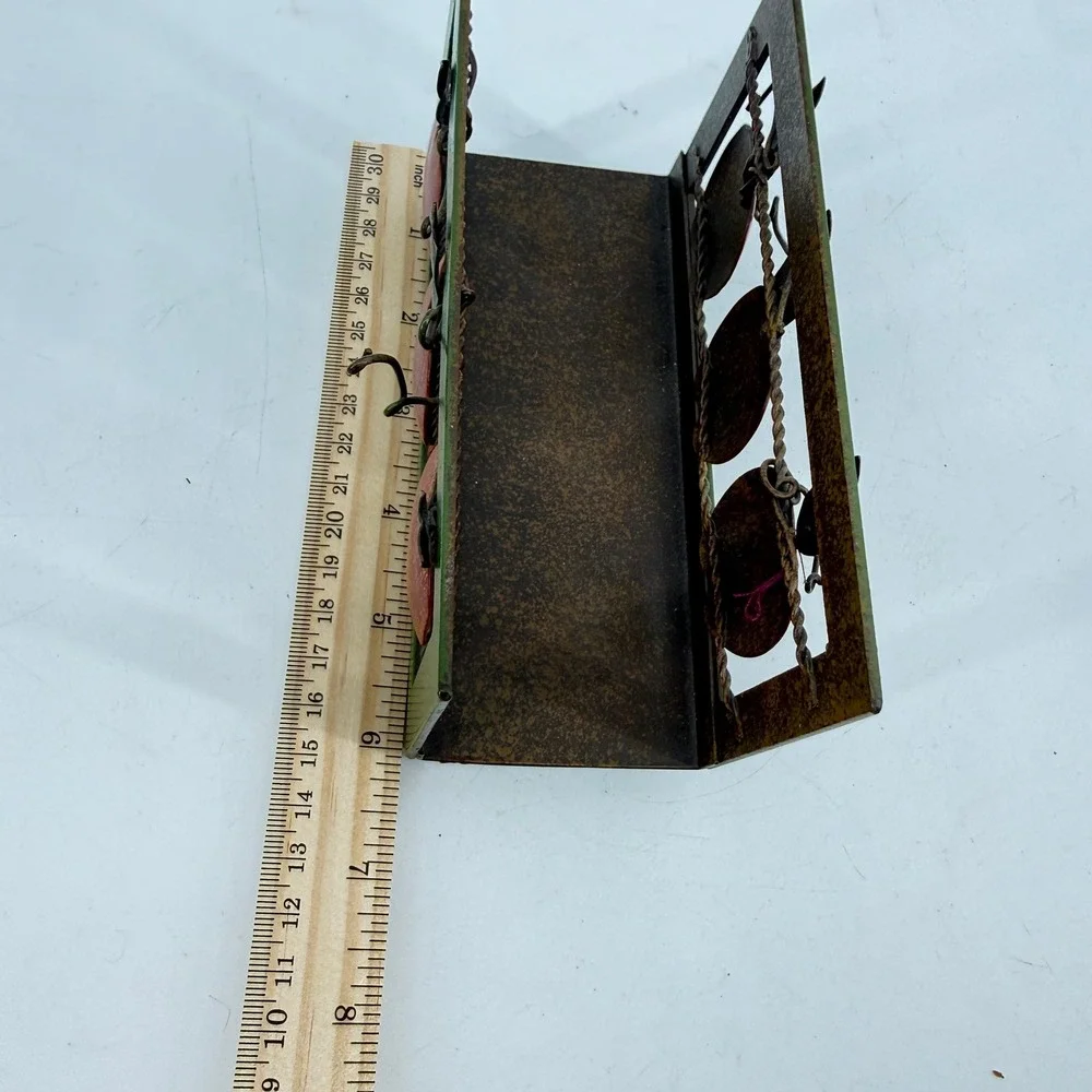 Metal Napkin Holder VTG 80 90 Red Apple Rustic Farmhouse Decor 2 5/8